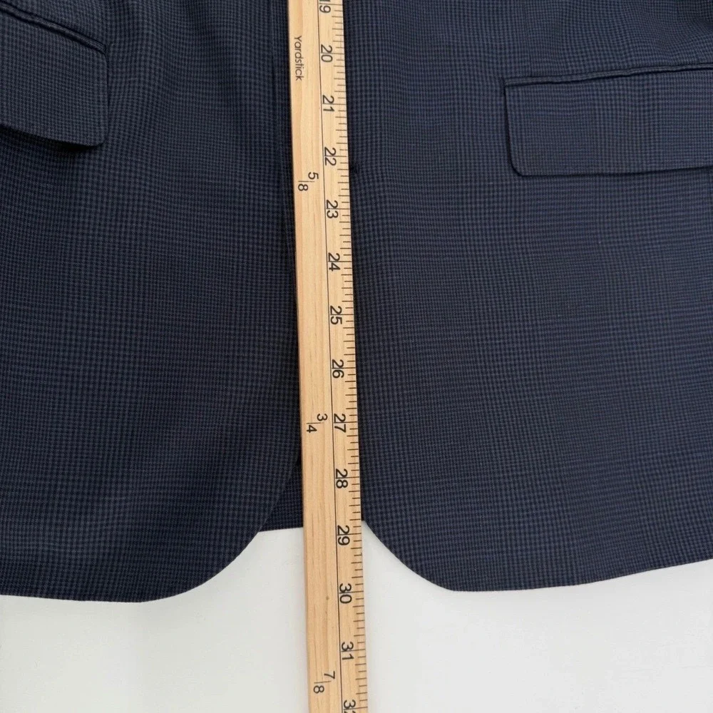 J.Crew Ludlow Blazer Mens 38R (M) Slim Fit Cotton Linen Blue Micro-Check